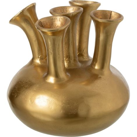 Vase Design en Métal "Tulipe" 33cm Doré (1/2)