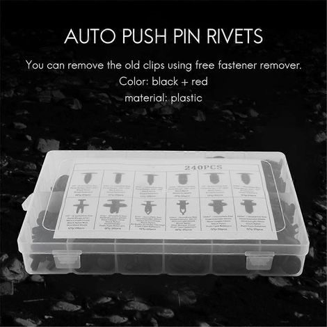 Kit de 240 clips de fixation pour pare-chocs, rivets de voiture, fixations à pression, rivets à goupille pour garniture de porte (1/5)