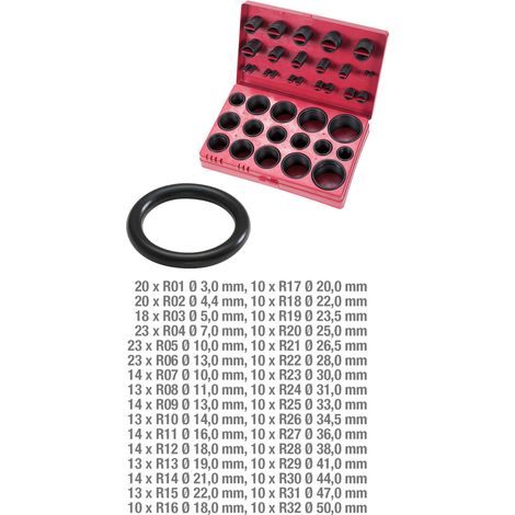 Ks Tools – Jeu de joints toriques NBR 419 pièces – Diamètre 3-50 mm – Norme DIN 3771 – Coffret plastique robuste pour étanchéité - D131602 (1/10)