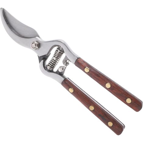Sécateur de Jardin en Bois et Acier au Carbone, Khaki  Poignée Confortable, Coupe des Branches D’arbres, Outil de Taille pour Jardinage (1/5)