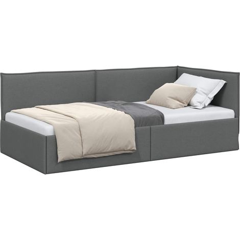 Maison Exclusive - Cornice del letto ad angolo Grigio scuro 80 x 200 cm Tessuto
