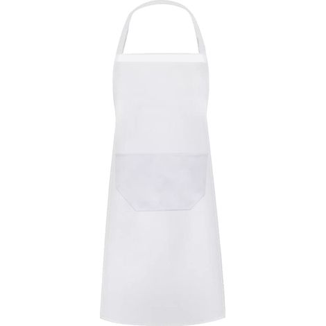 Tablier de Cuisine en Coton Blanc 65 x 75 cm, Protection pour Cuisine, Pâtisserie et Maison (1/5)