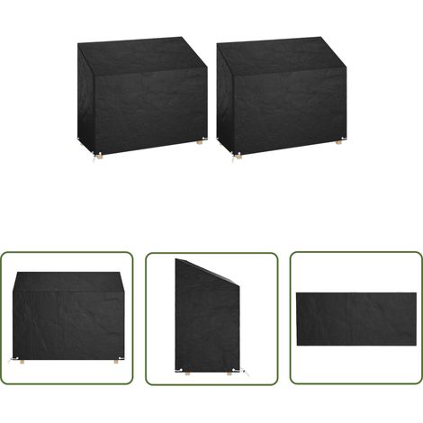 The Living Store Housses de banc de jardin 2 pcs 8 œillets 160x70x70/88 cm PE - Housse De Banc De Jardin - Housse De Meubles Extérieur - Protection Mobilier Jardin - Imperméable - Anti Uv (1/5)