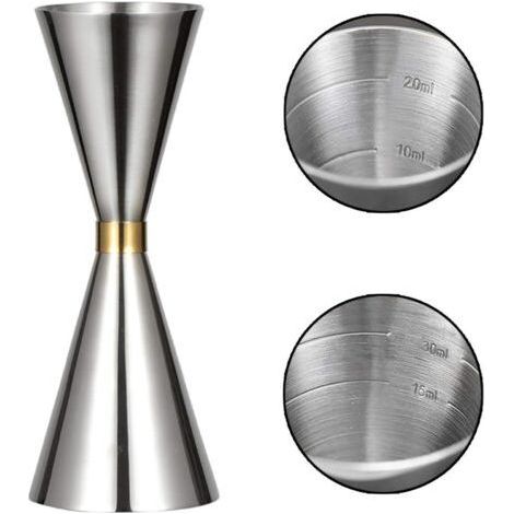 Cocktail Jigger, Double Sided Stainless Steel Cocktail Jigger, Silver Measuring Cup for Professional Bartender 30ml x 45ml Jigger Glasses Cup (1/5)