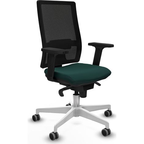 Horna sincro malla negra similpiel verde botella brazos 2D base blanca  ruedas 65mm engomadas (1/5)