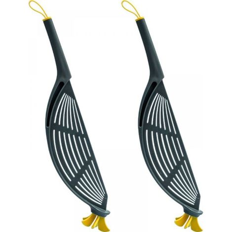 Lot de 2 cuillères écumoire multifonctions pour la cuisson du riz, tamis à riz, égouttoir, brosse à riz, bâton de riz, outil pratique de lavage et d'égouttage (1/5)