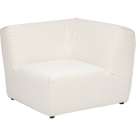 Module d'angle Kiona en bouclette 99x99cm blanc - Atmosphera créateur d'intérieur