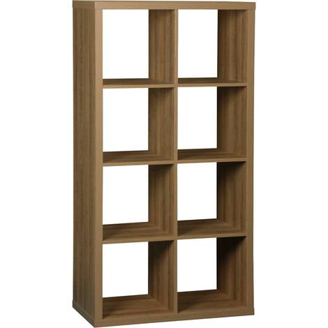 4-level bookshelf with 8 compartments, mango wood effect, W 76 x D 39 x H 146cm