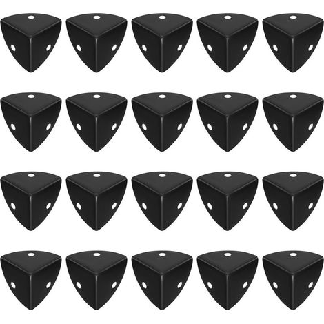 20 Pcs Protection Coin de Table en Métal, Protection Angle Metal, Protecteurs d'angle en Métal, Protection Coin Meuble en Métal, Coins de Protection pour Boîtes, Armoires, Bureaux, Meubles(Noir) (1/5)