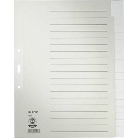 Leitz 1220 Divisore DIN A4, Fuori misura blank Carta in fibra di qualità Grigio 20 schede 12200085 (1/5)