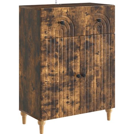 Sideboard Smoked Oak 66 x 34.5 x 90 cm Engineered Wood vidaXL