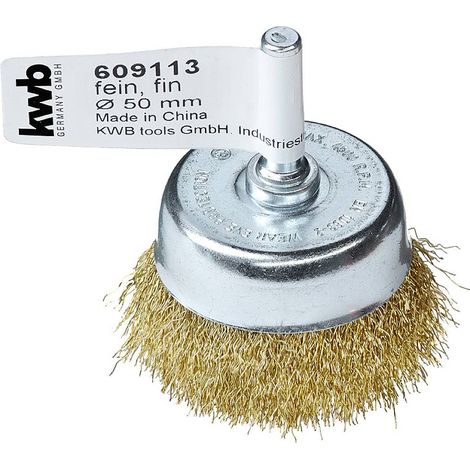 kwb Brosse à dents, fil en laiton ondulé, pour une utilisation avec les perceuses et les visseuses sans fil 609113 1 pc (1/2)