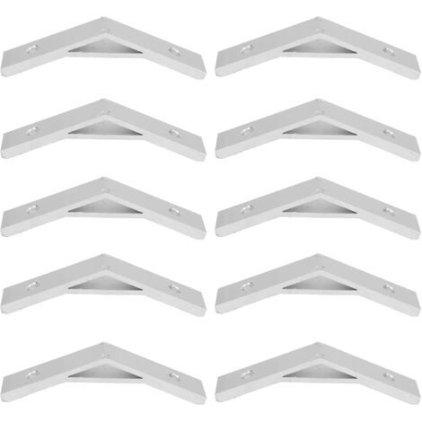 Lot de 10 équerres d'angle en aluminium 135° – Traitement oxydation argentée – Résistance élevée pour assemblage structures aluminium (1/5)