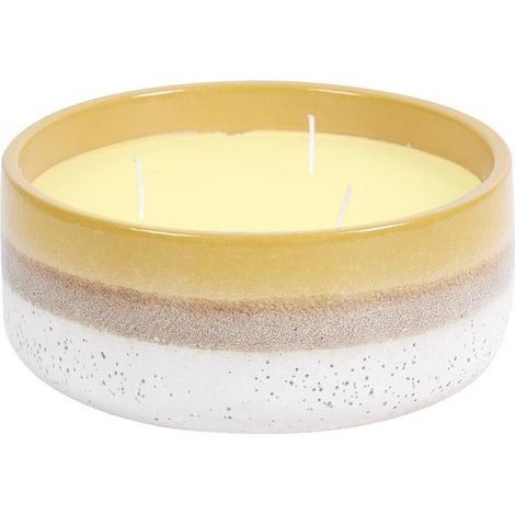Bougie - HOME DECO FACTORY - Parfumée - Céramique - Citronnelle - Jaune (1/5)
