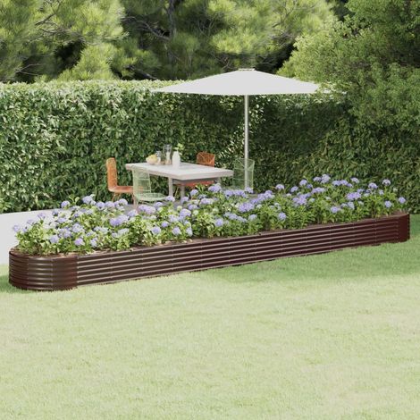 Hochbeet Verzinkter Stahl 544x100x36 cm Braun