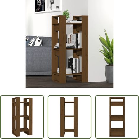 Bücherregal - Bücherregal/Raumteiler Honigbraun 41x35x91 cm Massivholz (1/5)
