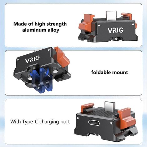 VRIG AC21 Multifunktionale, aufrechte Ladestation mit Schnellverschluss-Montageadapter aus Aluminiumlegierung mit 4-Zoll-Anschluss