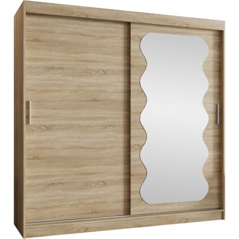 Armoire Hartford 578, Sonoma chêne, 200x200x62cm, Portes d'armoire: Coulissantes, Nombre d'étagères: 9