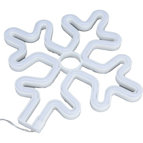 Décoration lumineuse LED flocon de neige, guirlande de Noël pour maison, ambiance fête d’anniversaire, alimentation par piles ou USB (piles non fournies) (Réf. BZ2648-W) (1/5)