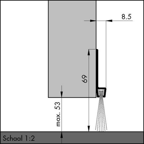 ELLEN Tor-Türdichtschiene IBS 70, 0308501 1000mm Aluminium alufarben (1/3)