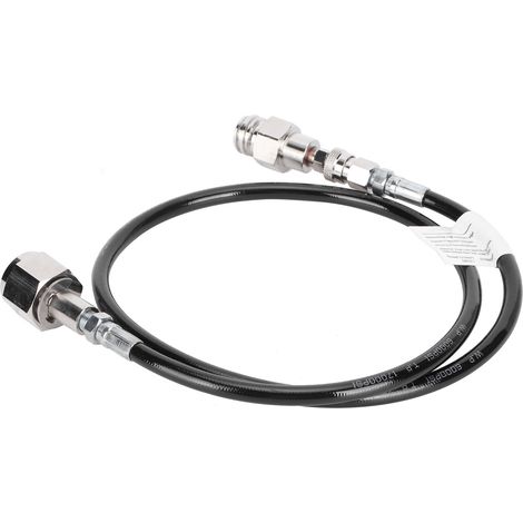 Ortviai Tuyau CO2 Externe Universel pour Machine à Eau Pétillante – 1 m, Raccord G5/8-14, Acier Inoxydable, Noir (1/4)