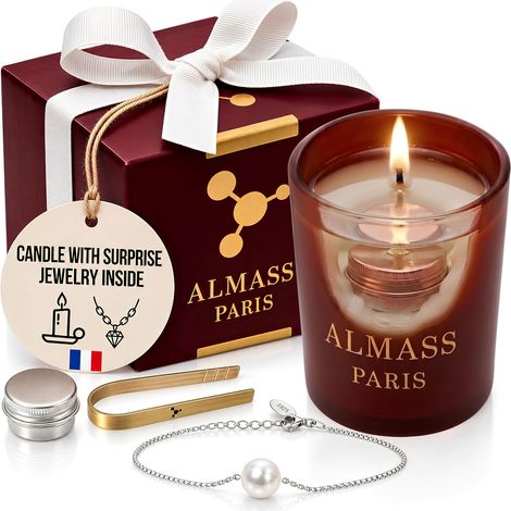 Bougie bijoux - Bougie Parfumée + Un Collier plaqué argent 925 (1/5)
