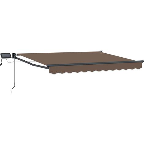Tenda retrattile manuale con LED Tortora vidaXL