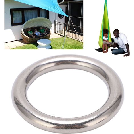 Bague Ronde Soudée en Acier Inoxydable 10x50mm pour Hamacs et Sacs de Plongée