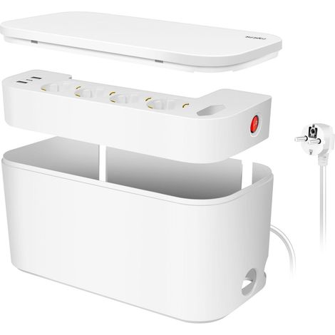LogiLink LPS281U Kabelbox weiß mit 5 USB-Anschlüssen