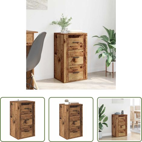 Altholz Sideboard - Sideboard mit Schubladen Altholz 40 x 33 x 70 cm Holzwerkstoff (1/5)