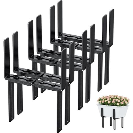 6 x H-shaped flower brackets, balcony planters without drilling suitable for balcony railings from 1.5 to 32 cm and planters from 15 to 23 cm, balcony planter holder (1/5)