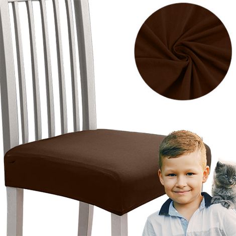 SITZBEZUG für Stuhlsitz GLATT elastisch BRAUN
