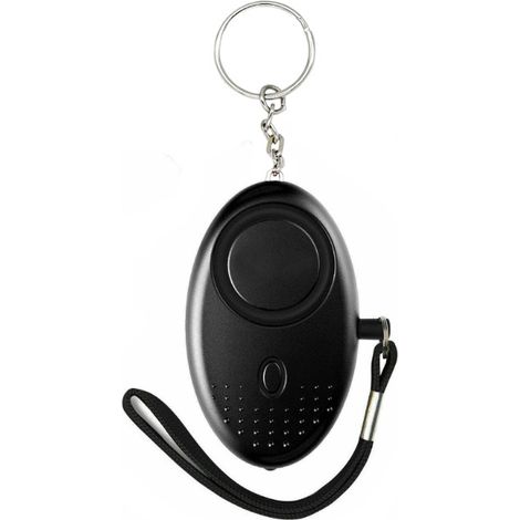 Sirène de protection personnelle - Dispositif SOS d'urgence 120-130 dB - Alarme de sécurité porte-clés - Alarme d'autodéfense noire - Avec lumière LED clignotante - Convient aux femmes, aux enfants et (1/5)