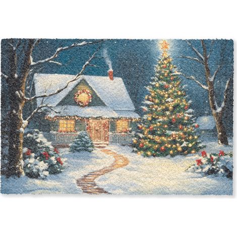 ZERBINO Natale - Albero di Natale - Inverno - Casa - Neve 60x40 cm (1/5)