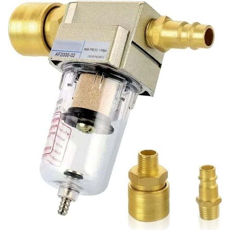 Séparateur Eau Huile Air Comprimé 1/4" Filtre Compresseur Raccord Rapide Réducteur Pression