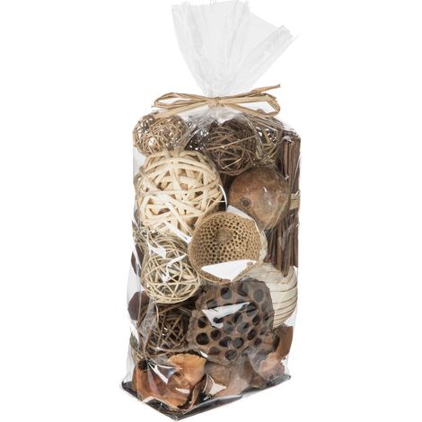 Set di sfere decorative H44cm - Fiore marrone - Atmosphera créateur d'intérieur