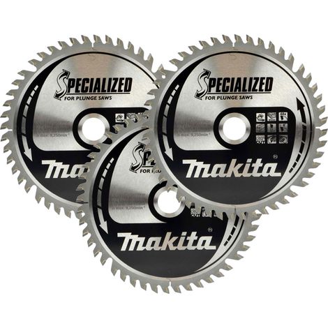 3x Makita B-56708 165mm x 20 48 Teeth Cordless Plunge Saw Blade DSP600 SP6000 (1/4)