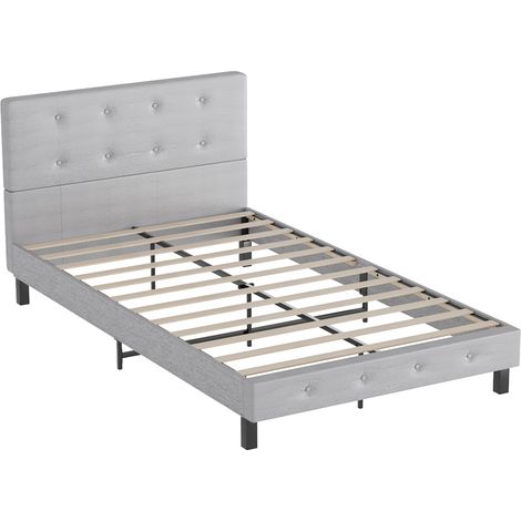 Wolketon Struttura del letto con testiera Capacità di carico massima 350 kg tessuto grigio chiaro 120x200cm