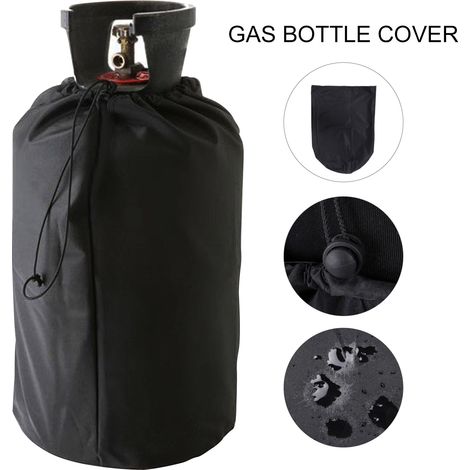 Schutzhülle für Benzintanks [210D Oxford, wasserdicht] mit Kordelzug, 31 x 59 cm, Schwarz - 2 Stück (1/5)