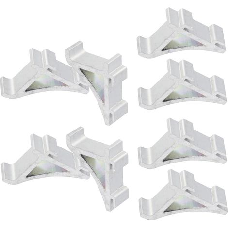 Gefrierschrank- und Kühlschrankregalhalterungen aus Aluminiumlegierung 8-teiliges Set, gebogenes Schwalbenschwanzdesign, stabile Regalhalterung (1/5)