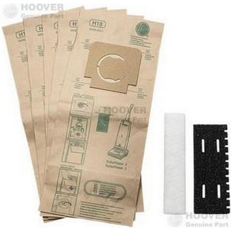 Kit 5 sacs + 2 filtres H18 TURBOPOWER (09173709) Aspirateur THOMAS, HOOVER