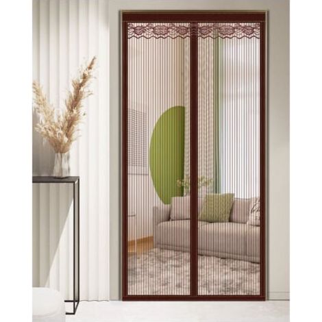 Magnetisches Moskitonetz, kein Bohren erforderlich, ideal für Balkon- und Kellertüren (braun, 110 x 220 cm) (1/4)