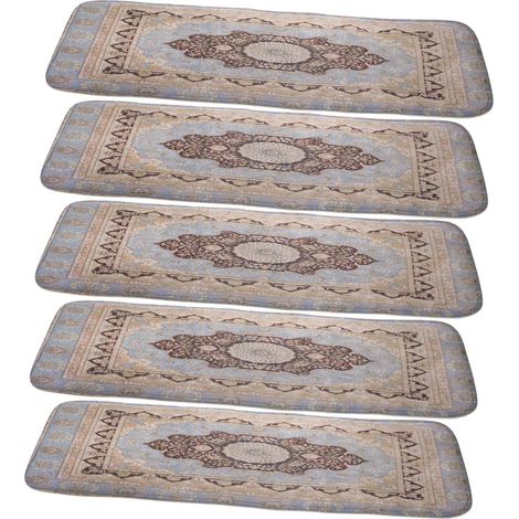 Lot De 5 Tapis Descalier Adhésifs En Caoutchouc Pour Escaliers Propres (1/5)