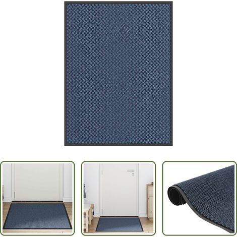 Paillasson antidérapant -  Paillasson bleu 90x120 cm (1/5)
