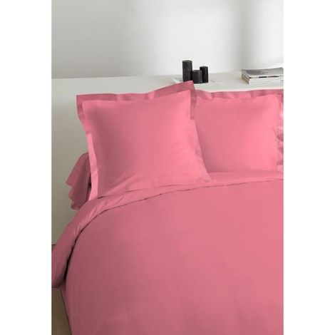 Taie d'oreiller - Comptoir des Tisseurs - Parfumée à la Fraise - 65x65 cm - 100% Coton - Rose Cerise