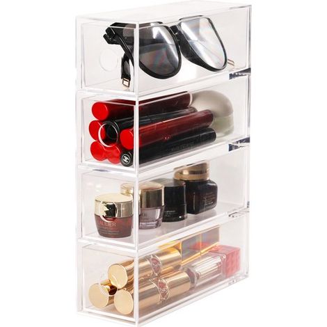 Boîte de rangement anti-poussière de type tiroir - étui à lunettes - étui rigide à lunettes - boîte de rangement transparente multicouche en acrylique transparent (1/5)