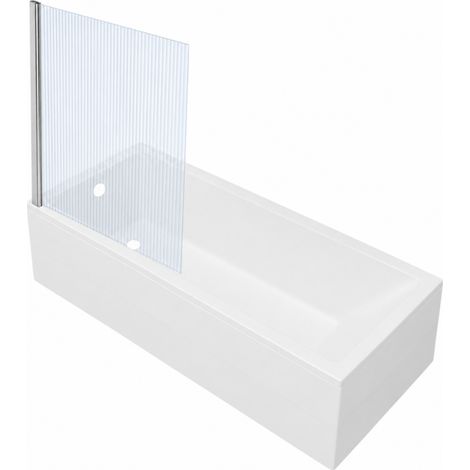 Baignoire rectangulaire VITRA Neon 170x75cm + Pare bain gauche AURYS Raywall chromé profilé gauche