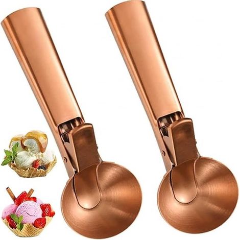 Lot de 2 cuillères à glace en acier inoxydable (1/5)