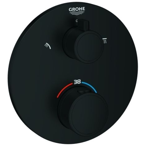 Doccia THM-Grohtherm 102208 con 2 uscite FMS per 35604, nero opaco