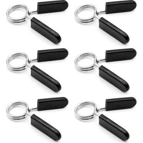 LAN 6 Pièces Pinces à Ressorts pour Poids Haltères, 25mm/1 Pouce Colliers à Ressort de Haltères, Barre d'haltères Verrouillage Pince à Ressort, pour Haltères Haltérophilie Entraînement (1/5)